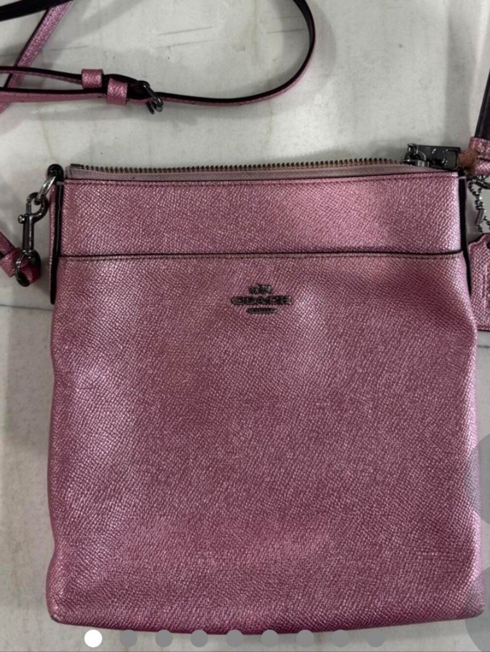 Coach Shimmer Pink Metallic Crossbody Bag